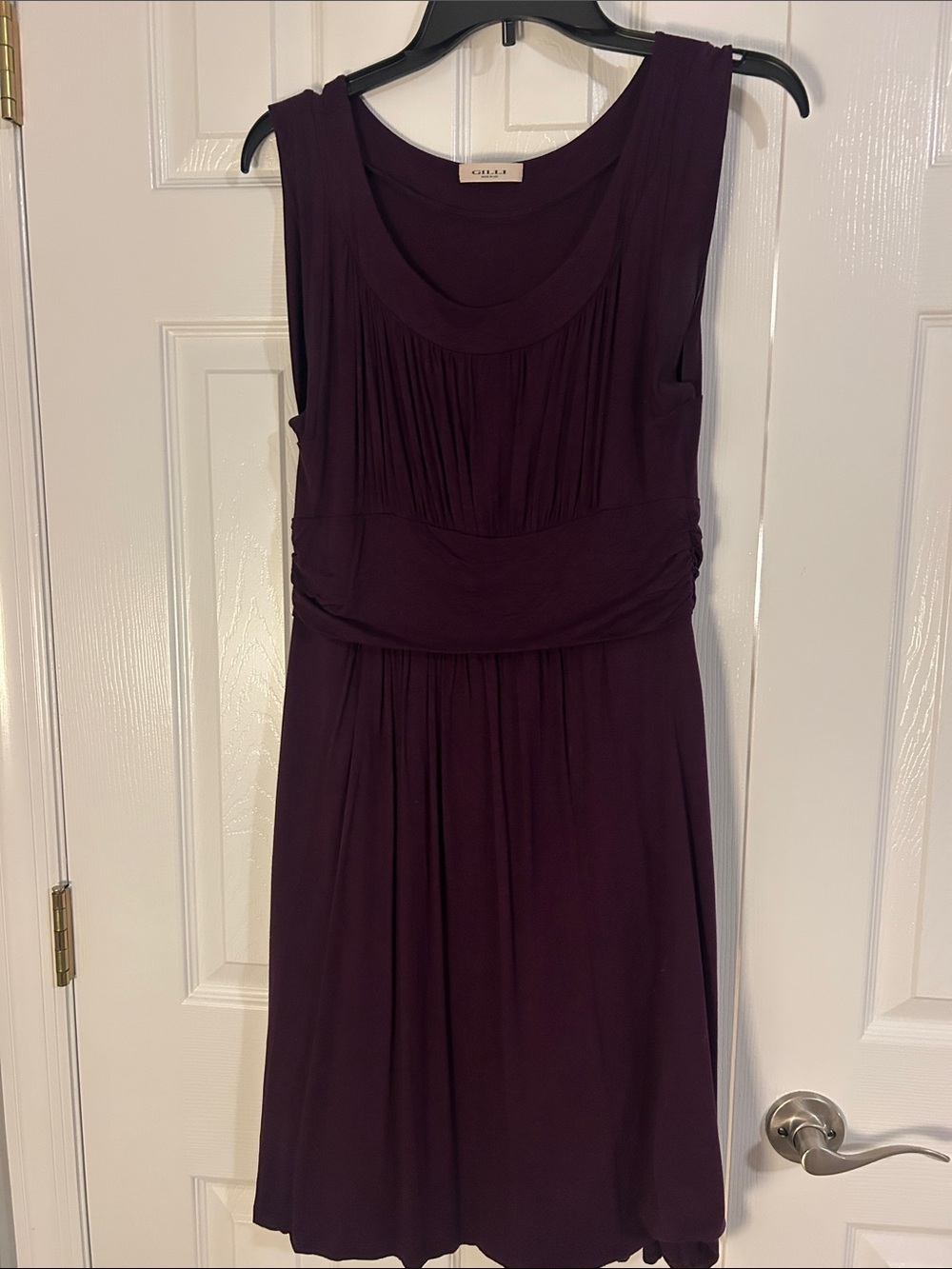 CAbi Sleeveless Pleated Dress in Plum